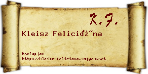 Kleisz Feliciána névjegykártya